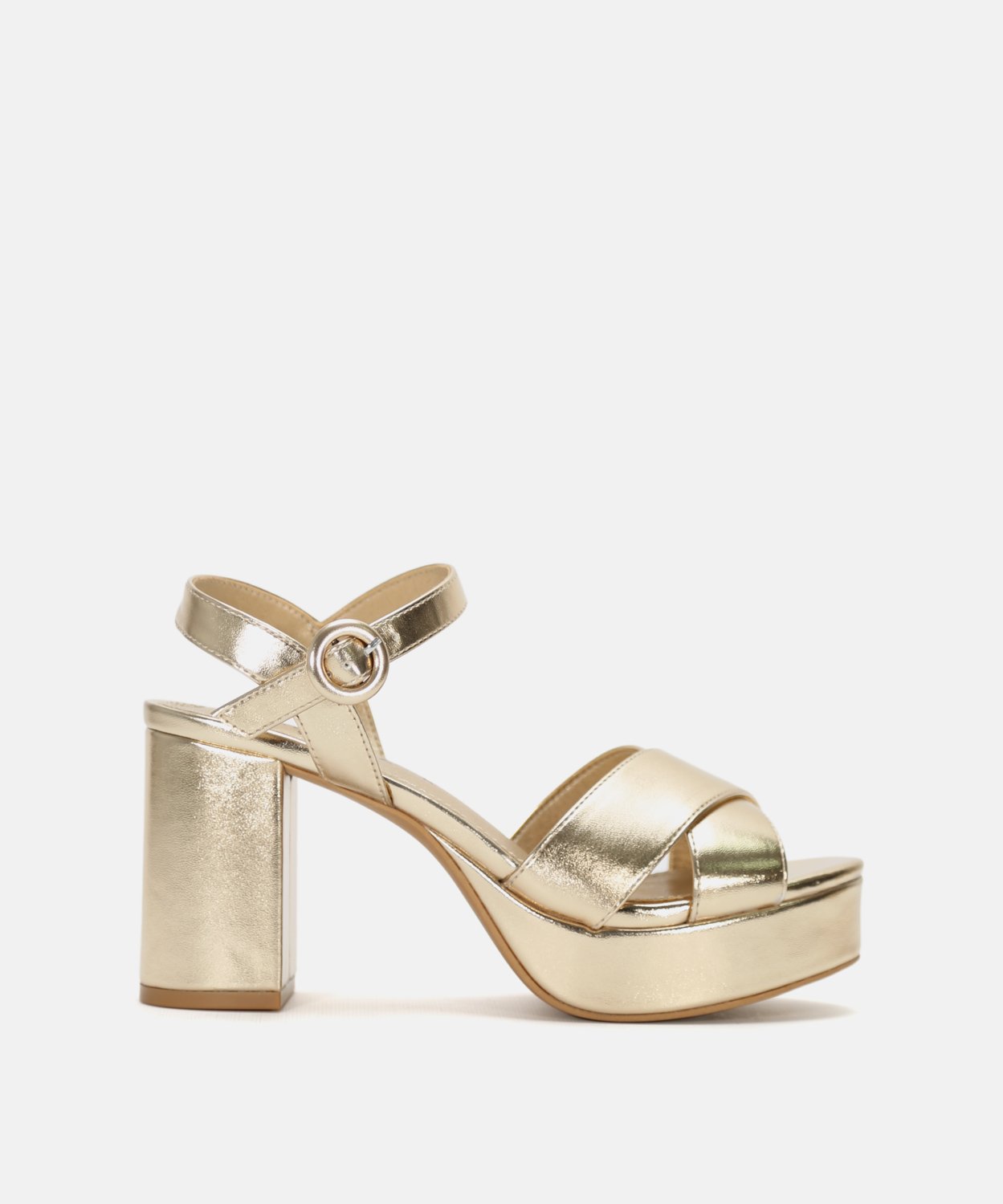 Sandalia tac&oacute;n tiras cruzadas